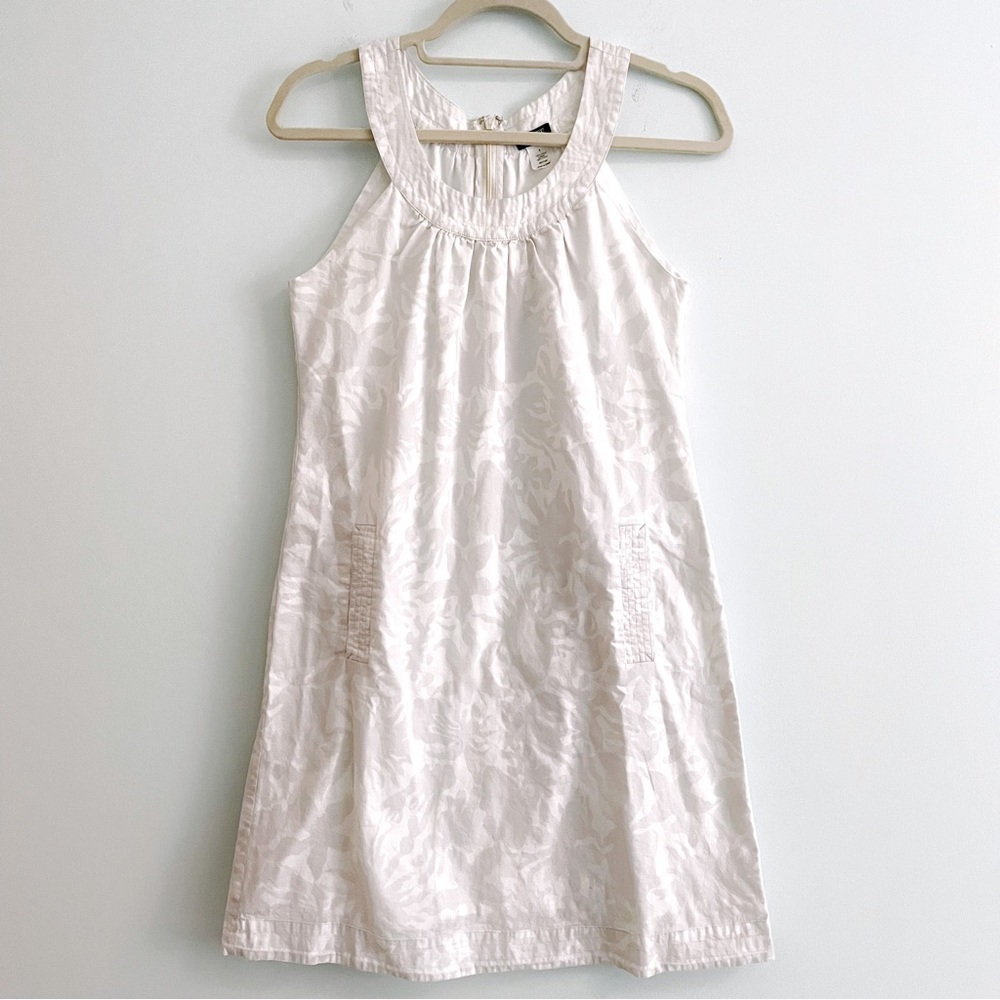 Minimalist Little White Dress Straight Cut with Halter Neck and Pockets J Crew